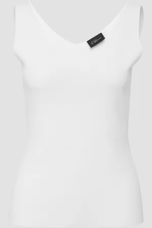 QS by s.Oliver Top z jemné pleteniny, bez rukávů, s přiléhavým střihem Slim Fit