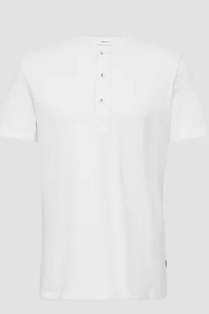 QS by s.Oliver Henley-T-Shirt mit Flammgarnstruktur