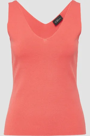 QS by s.Oliver Top z jemné pleteniny, bez rukávů, s přiléhavým střihem Slim Fit