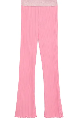 QS by s.Oliver Flared-Leggings mit Rippstruktur und Glitzerbund