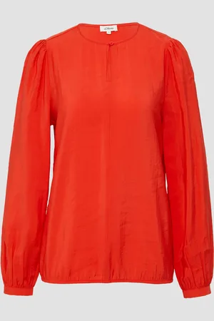 QS by s.Oliver Bluse mit Puffärmeln im O-Shape