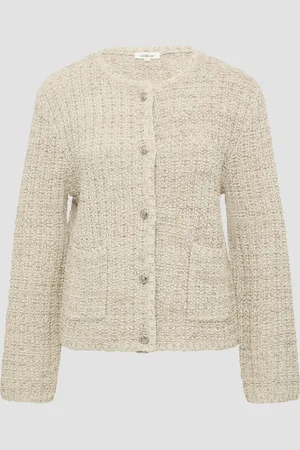 QS by s.Oliver Strukturierte Strickjacke in Melange-Optik