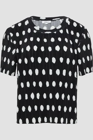 QS by s.Oliver Plissiertes T-Shirt mit Rundhalsausschnitt