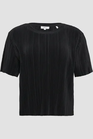 QS by s.Oliver Plissiertes T-Shirt mit Rundhalsausschnitt