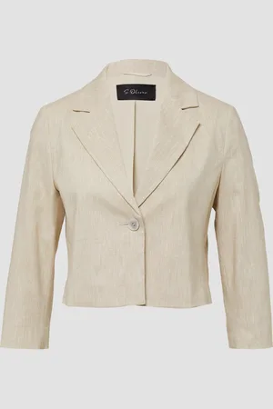 QS by s.Oliver Cropped Blazer aus Leinenmix