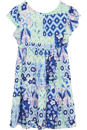 QS by s.Oliver Kurzes Viskose-Kleid mit Flügelärmeln und Rückenausschnitt