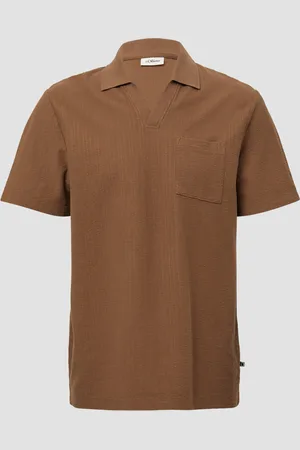 QS by s.Oliver Poloshirt aus Struktur-Jersey mit Brusttasche