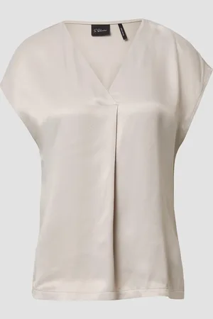 QS by s.Oliver Blusenshirt im Fabricmix mit V-Ausschnitt