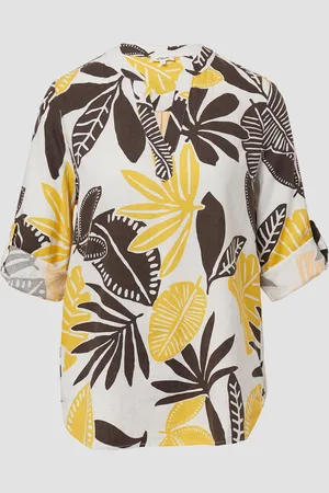 QS by s.Oliver Bluse aus Leinenmix mit 3/4-Ärmeln