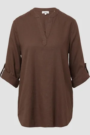 QS by s.Oliver Bluse aus Leinenmix mit 3/4-Ärmeln