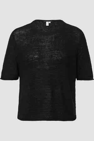 QS by s.Oliver Kurzarmpullover aus Bändchengarn
