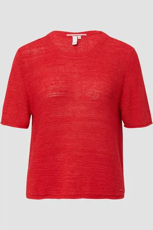 QS by s.Oliver Kurzarmpullover aus Bändchengarn