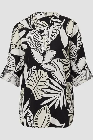 QS by s.Oliver Bluse aus Leinenmix mit 3/4-Ärmeln