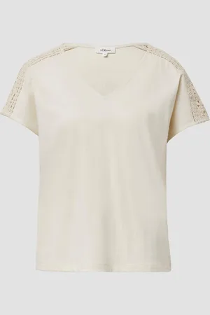 QS by s.Oliver T-Shirt im Relaxed Fit mit Häkelspitze