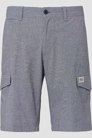 QS by s.Oliver Cargo-Bermuda mit Straight Leg und Label-Details