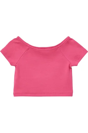 QS by s.Oliver Verkürztes T-Shirt aus Rippware mit Off-Shoulder-Ausschnitt