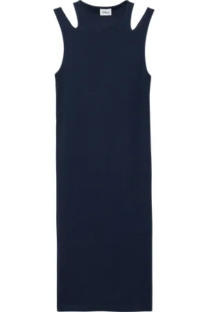 QS by s.Oliver Slim-Fit-Kleid aus Rippware mit Cut-outs