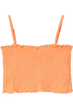 QS by s.Oliver Gesmoktes Crop-Top mit abnehmbaren Spaghettiträgern