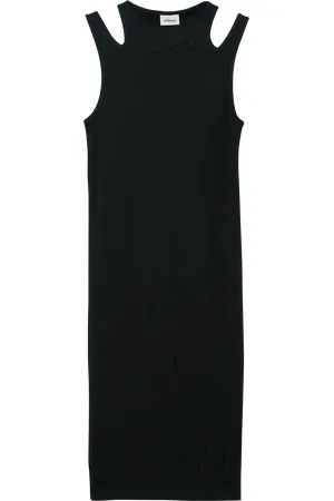 QS by s.Oliver Slim-Fit-Kleid aus Rippware mit Cut-outs