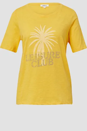 QS by s.Oliver Print-T-Shirt mit Flammgarnstruktur im Relaxed Fit