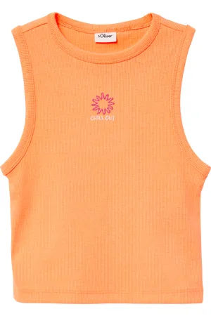 QS by s.Oliver Slim-Fit-Top aus Rippware mit Stickerei
