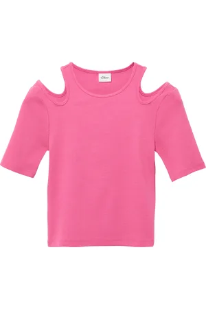 QS by s.Oliver T-Shirt im Slim Fit aus Rippware mit Cut-outs