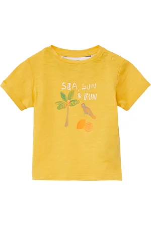 QS by s.Oliver Baumwoll-T-Shirt mit Stickerei und Print