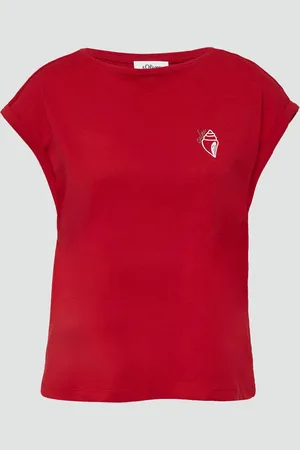 QS by s.Oliver Relaxed-Fit-Shirt mit Print und überschnittenen Schultern