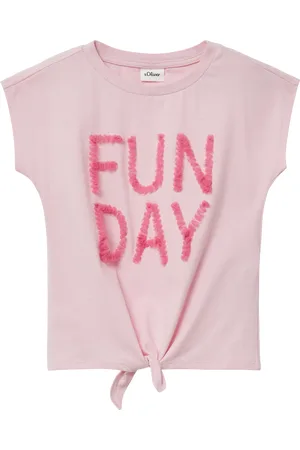 QS by s.Oliver T-Shirt mit Applikation und Knotendetail