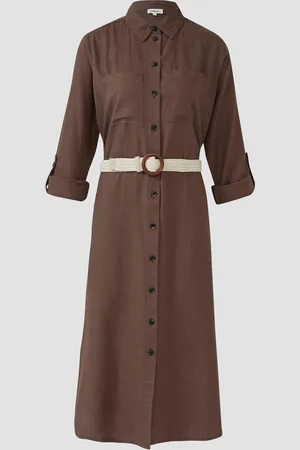 QS by s.Oliver Hemdblusenkleid im Relaxed Fit mit geflochtenem Gürtel