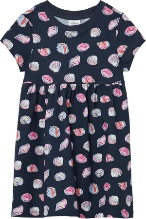 QS by s.Oliver Ausgestelltes Jersey-Kleid mit All-over-Print