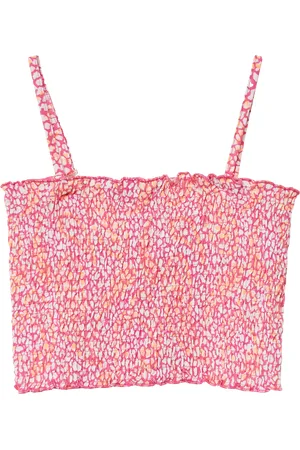 QS by s.Oliver Gesmoktes Crop-Top mit abnehmbaren Spaghettiträgern