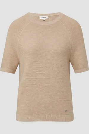 QS by s.Oliver Kurzarm-Strickpullover aus Baumwollmix