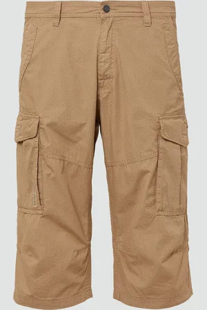 QS by s.Oliver File: Gemusterte Cargo-Bermuda aus Baumwollmix im Relaxed Fit
