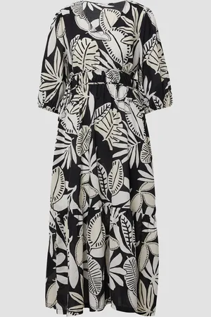QS by s.Oliver Maxikleid aus Baumwolle mit Binde-Details
