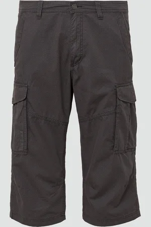 QS by s.Oliver File: Gemusterte Cargo-Bermuda aus Baumwollmix im Relaxed Fit