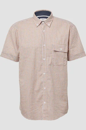 QS by s.Oliver Regular Fit: Kariertes Hemd aus Baumwolle mit Button-Down-Kragen