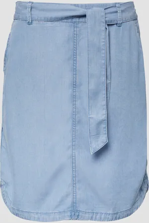 QS by s.Oliver Fließender Rock aus Lyocell in Denim-Optik