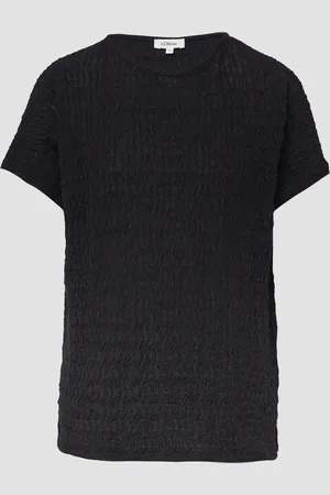 QS by s.Oliver Strukturiertes T-Shirt aus Baumwollmix im Relaxed Fit