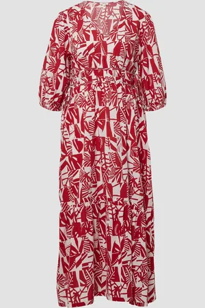 QS by s.Oliver Maxikleid aus Baumwolle mit Binde-Details