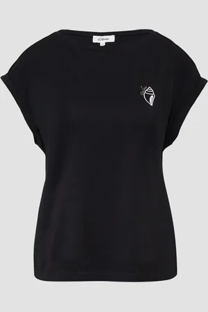 QS by s.Oliver Relaxed-Fit-Shirt mit Print und überschnittenen Schultern