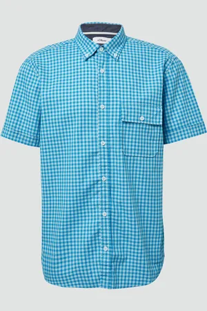 QS by s.Oliver Regular Fit: Kariertes Hemd aus Baumwolle mit Button-Down-Kragen