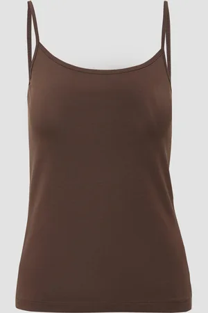 QS by s.Oliver Slim-Fit-Top aus Baumwollmix mit verstellbaren Spaghettiträgern