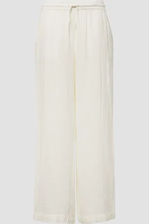QS by s.Oliver Musselin Hose mit weitem Bein