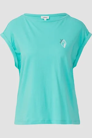 QS by s.Oliver Relaxed-Fit-Shirt mit Print und überschnittenen Schultern