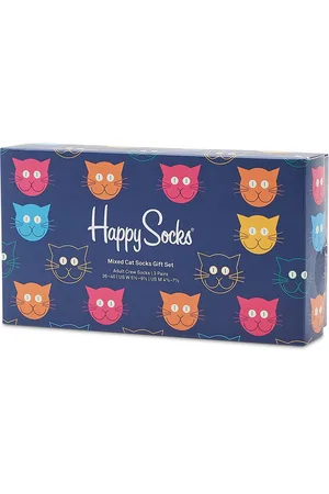 Happy Socks 3-Pack Mixed Cat Socks Gift Set