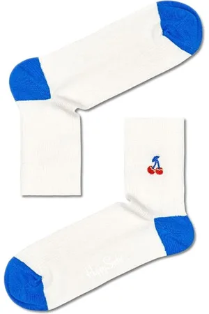Happy Socks Ribbed Embroidery Cherry 1/2 Crew Sock