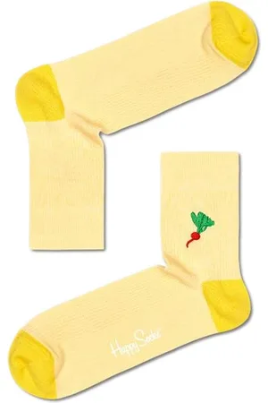 Happy Socks Ribbed Embroidery Veggi 1/2 Crew Sock
