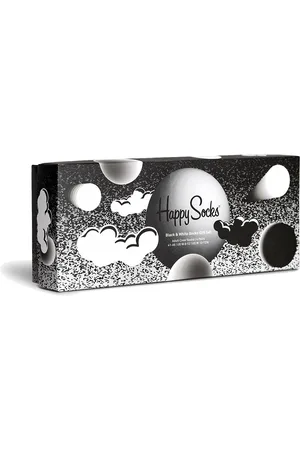 Happy Socks Black and White Socks Gift Set 4-Pack