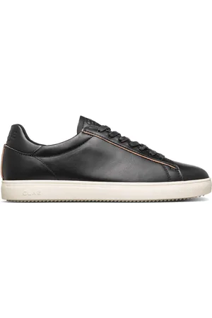 Clae Bradley Black Leather Raw Edge